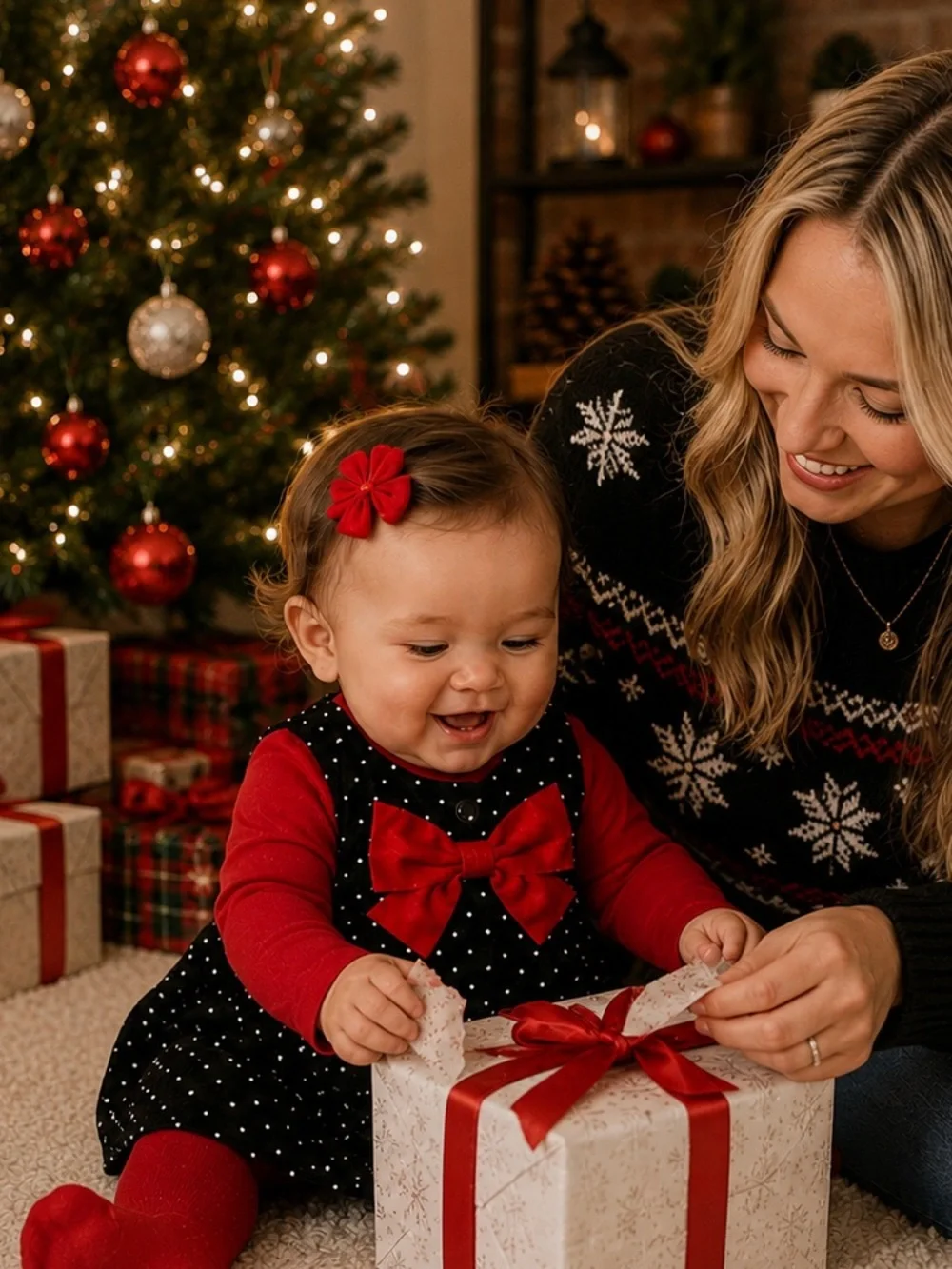 Red Bow Polka Dot Dress